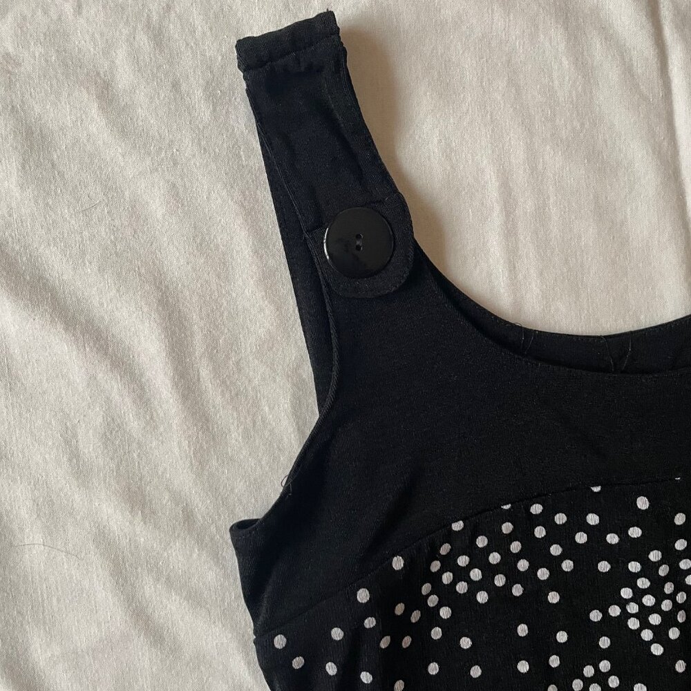 Jessica Polka Dot Black & White 60s Style Mod Midi Dress - Picture 7 of 13